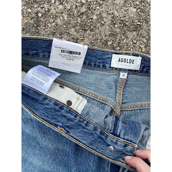 AGOLDE RILEY HIGH RISE STRAIGHT CROP JEAN IN FREQUENCY - Picture 8 of 10